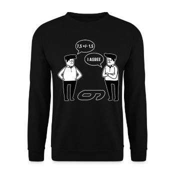 Drôle d’équation mathématique Il s’agit du Per - Sweat-shirt Unisexe - noir - Devant - Alina (178cm) & Michal (187cm)