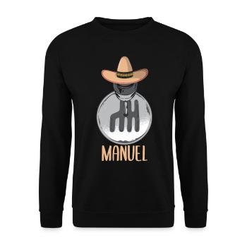 Funny Car Manual Shift lever knob on Sombrero - Unisex Sweatshirt - black - Front - Alina (178cm) & Michal (187cm)