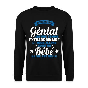 Je suis un mec génial j'ai une femme extraordinair - Sweat-shirt Unisexe - noir - Devant - Alina (178cm) & Michal (187cm)