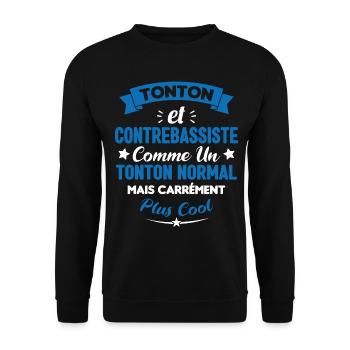 Tonton et Contrebassiste comme un tonton normal - Sweat-shirt Unisexe - noir - Devant - Alina (178cm) & Michal (187cm)