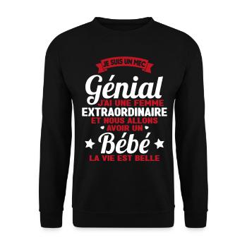 Je suis un mec génial j'ai une femme extraordinair - Sweat-shirt Unisexe - noir - Devant - Alina (178cm) & Michal (187cm)