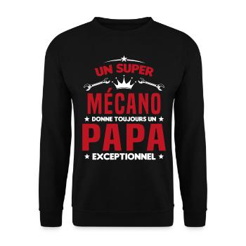 Mécano papa cadeau drôle fête des pères garagiste - Sweat-shirt Unisexe - noir - Devant - Alina (178cm) & Michal (187cm)