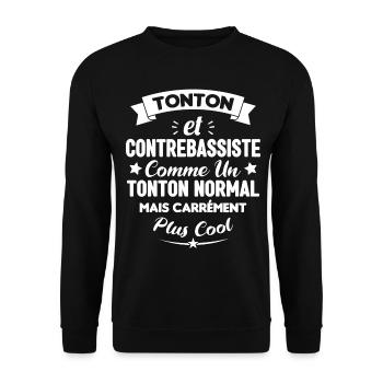 Tonton et Contrebassiste comme un tonton normal - Sweat-shirt Unisexe - noir - Devant - Alina (178cm) & Michal (187cm)