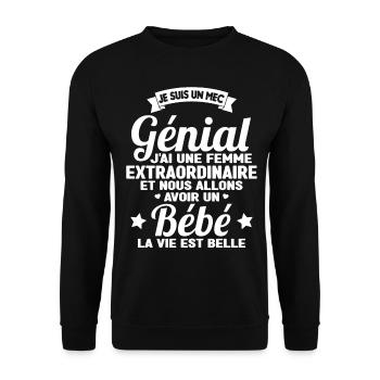 Je suis un mec génial j'ai une femme extraordinair - Sweat-shirt Unisexe - noir - Devant - Alina (178cm) & Michal (187cm)