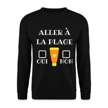 aller à la plage vacances à la mer humour choix - Sweat-shirt Unisexe - noir - Devant - Alina (178cm) & Michal (187cm)