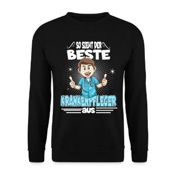 So sieht der beste Krankenpfleger aus - Unisex Pullover - Schwarz - Vorne - Alina (178cm) & Michal (187cm)