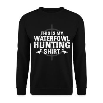 Fun waterfowl hunting - Unisex Sweatshirt - black - Front - Alina (178cm) & Michal (187cm)