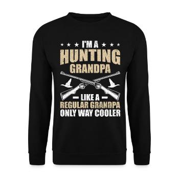 Funny Waterfowl Hunting Grandpa - Unisex Sweatshirt - black - Front - Alina (178cm) & Michal (187cm)