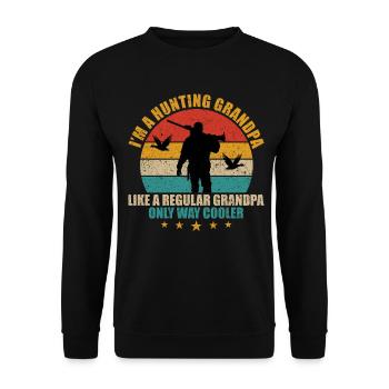 Funny Waterfowl Hunting Grandpa - Unisex Sweatshirt - black - Front - Alina (178cm) & Michal (187cm)