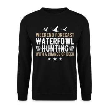 Fun waterfowl hunting - Unisex Sweatshirt - black - Front - Alina (178cm) & Michal (187cm)