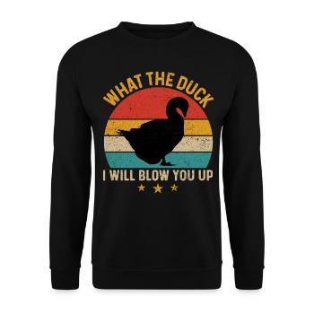Funny duck hunting duck hunter - Unisex Sweatshirt - black - Front - Alina (178cm) & Michal (187cm)