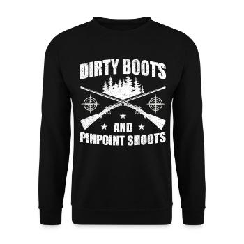 Funny hunt for hunters - Unisex Sweatshirt - black - Front - Alina (178cm) & Michal (187cm)