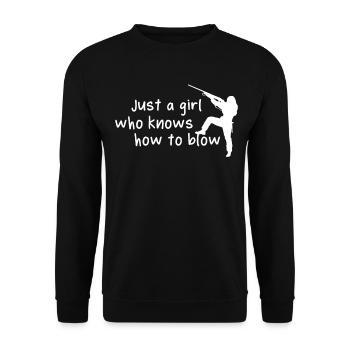 Funny Hunting Girl Hunter - Unisex Sweatshirt - black - Front - Alina (178cm) & Michal (187cm)