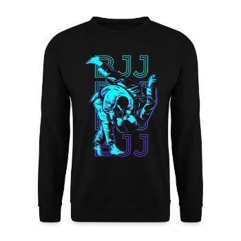 BJJ Jiu Jitsu Brésilien Rétro Cadeau - Sweat-shirt Unisexe - noir - Devant - Alina (178cm) & Michal (187cm)