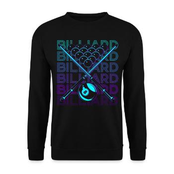 Billardspieler Retro Geschenk - Unisex Pullover - Schwarz - Vorne - Alina (178cm) & Michal (187cm)