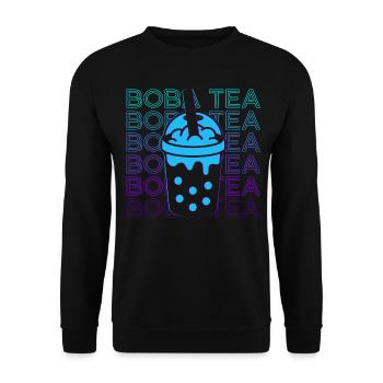 Boba Tee Bubble Tea Milk Tea Retro Geschenk - Unisex Pullover - Schwarz - Vorne - Alina (178cm) & Michal (187cm)