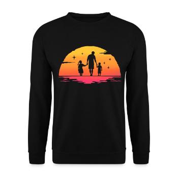 Vater und Tochter - Vater und Sohn, Vater Sohn und Tochter - Unisex Pullover - Schwarz - Vorne - Alina (178cm) & Michal (187cm)