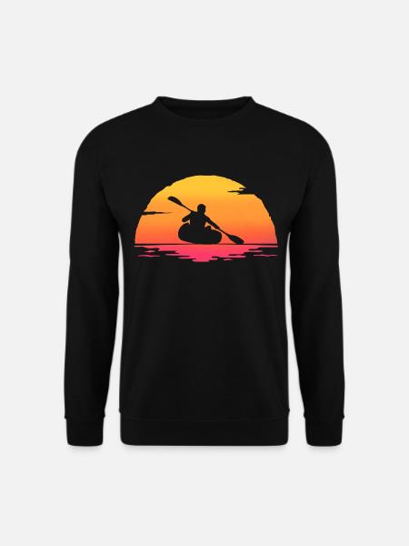 Sonnenaufgang Kanu Kanu Kajak Paddel Kajak - Unisex Pullover - Schwarz
