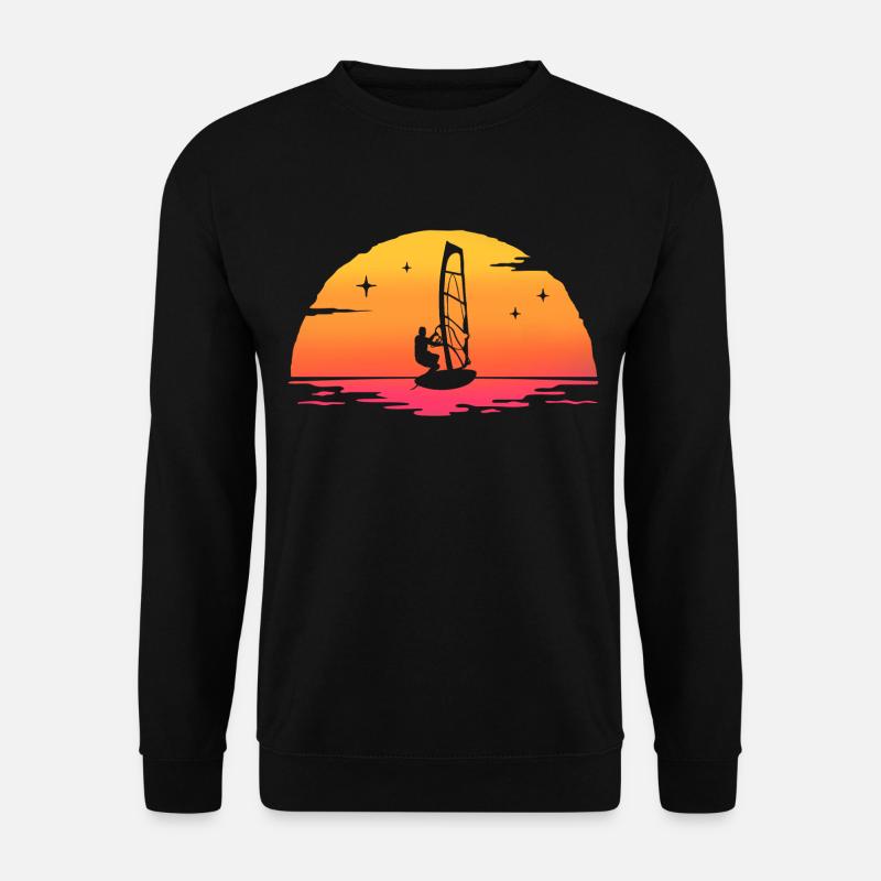 Sonnenaufgang Windsurfen Windsurfen - Unisex Pullover - Schwarz