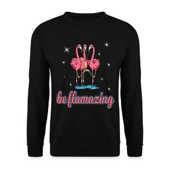 Be Flamazing - Unisex Pullover - Schwarz - Vorne - Alina (178cm) & Michal (187cm)