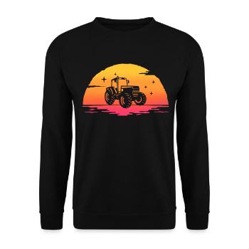 Sunrise Traktor T-Shirt Landwirt Traktor - Unisex Pullover - Schwarz - Vorne - Alina (178cm) & Michal (187cm)