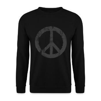 Rétro Design Signe de paix Signe de paix - Sweat-shirt Unisexe - noir - Devant - Alina (178cm) & Michal (187cm)