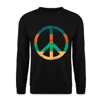 Rétro Design Signe de paix Signe de paix - Sweat-shirt Unisexe - noir - Devant - Alina (178cm) & Michal (187cm)