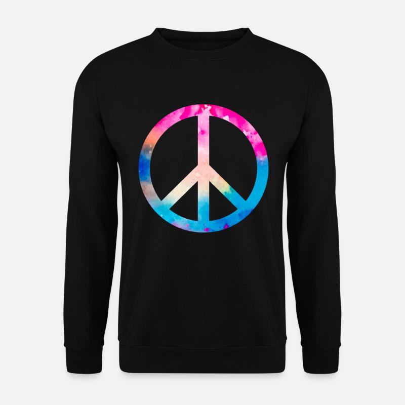 Retro Design Friedenszeichen Peace Zeichen - Unisex Pullover - Schwarz