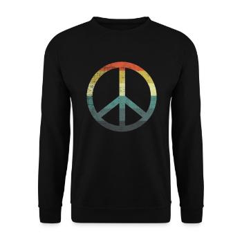 Retro Vintage Design Peace Sign Peace Sign - Unisex Sweatshirt - black - Front - Alina (178cm) & Michal (187cm)