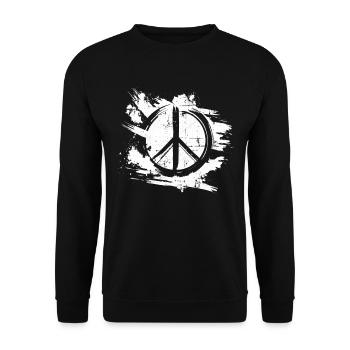 Retro Vintage Design Peace Sign Peace Sign - Unisex Sweatshirt - black - Front - Alina (178cm) & Michal (187cm)