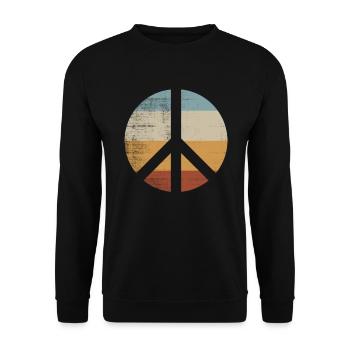 Retro Vintage Design Peace Sign Peace Sign - Unisex Sweatshirt - black - Front - Alina (178cm) & Michal (187cm)