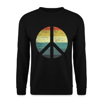 Retro Vintage Design Peace Sign Peace Sign - Unisex Sweatshirt - black - Front - Alina (178cm) & Michal (187cm)