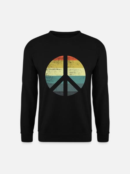 Rétro Vintage Design Signe de Paix Signe de Paix - Sweat-shirt Unisexe - noir