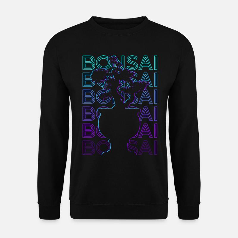 Bonsai Baum Retro Geschenk - Unisex Pullover - Schwarz
