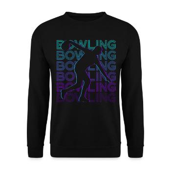 Bowling Bowler Retro Gift - Unisex Sweatshirt - black - Front - Alina (178cm) & Michal (187cm)