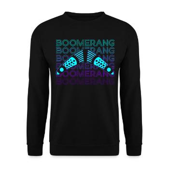 Bumerang Retro Geschenk - Unisex Pullover - Schwarz - Vorne - Alina (178cm) & Michal (187cm)