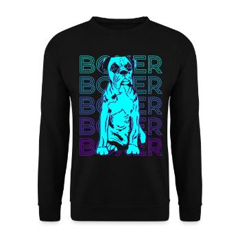 Boxer Dog Retro Gift - Unisex Sweatshirt - black - Front - Alina (178cm) & Michal (187cm)