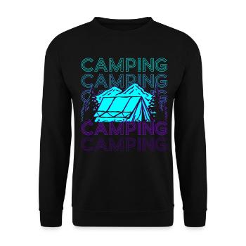Camping Camping Camping Camp Retro Cadeau - Sweat-shirt Unisexe - noir - Devant - Alina (178cm) & Michal (187cm)