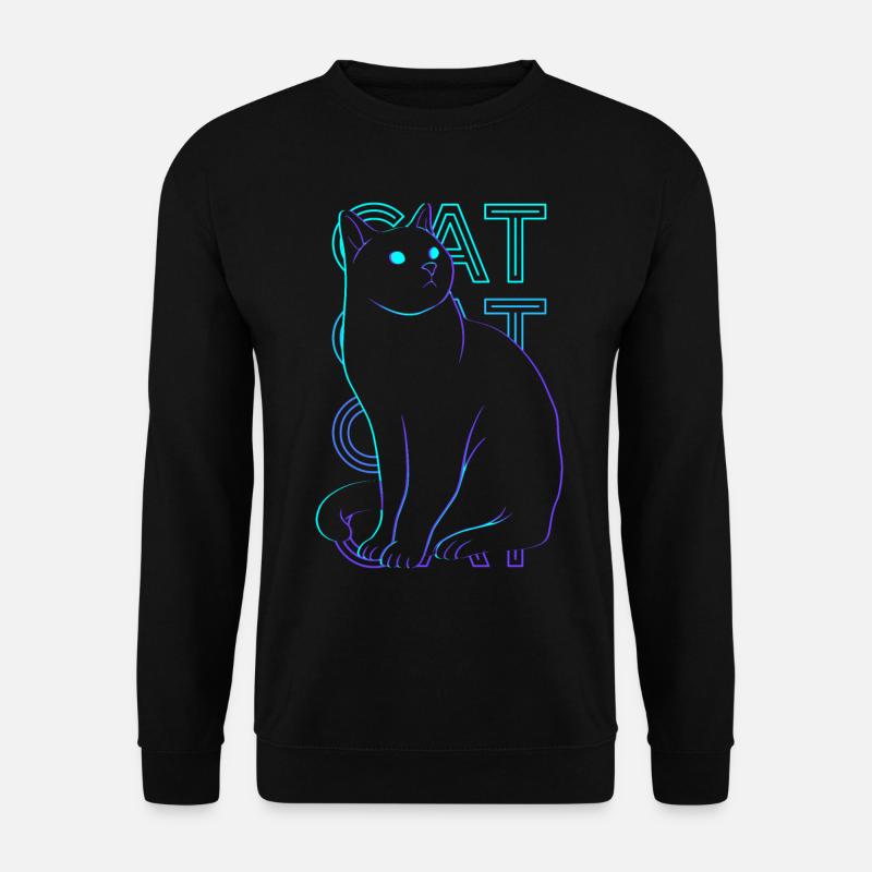 Katze Retro Geschenk - Unisex Pullover - Schwarz
