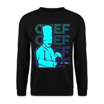 Chef Cooking Retro Cadeau - Sweat-shirt Unisexe - noir - Devant - Alina (178cm) & Michal (187cm)