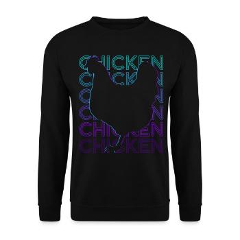 Poulet Rétro Cadeau - Sweat-shirt Unisexe - noir - Devant - Alina (178cm) & Michal (187cm)