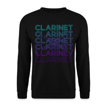 Clarinette Clarinette Clarinette Rétro Cadeau - Sweat-shirt Unisexe - noir - Devant - Alina (178cm) & Michal (187cm)