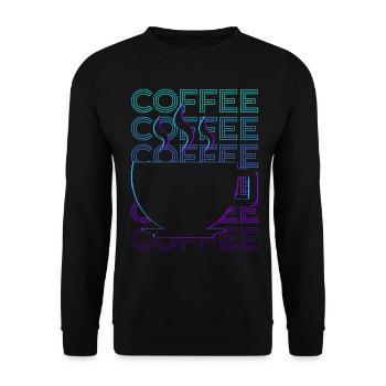 Kaffee Retro Geschenk - Unisex Pullover - Schwarz - Vorne - Alina (178cm) & Michal (187cm)