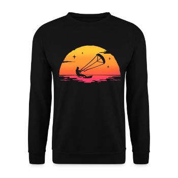 sunrise kitesurfing kitesurfer - Unisex Sweatshirt - black - Front - Alina (178cm) & Michal (187cm)