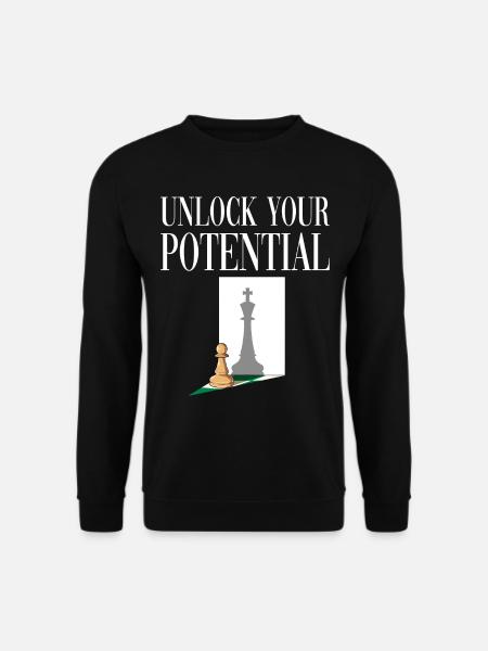 Unlock Your Potential für einen Schachspieler - Unisex Pullover - Schwarz