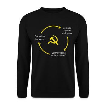 Anti-socialisme Anti-communisme Pro-capitalisme - Sweat-shirt Unisexe - noir - Devant - Alina (178cm) & Michal (187cm)