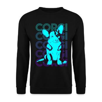 Corgi Retro Gift - Unisex Sweatshirt - black - Front - Alina (178cm) & Michal (187cm)