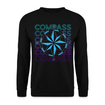 Compass Retro Cadeau - Sweat-shirt Unisexe - noir - Devant - Alina (178cm) & Michal (187cm)