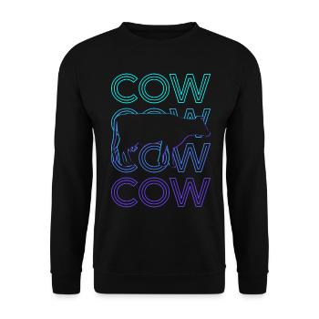 Cow Farmer Farm Farm Retro Gift - Sweat-shirt Unisexe - noir - Devant - Alina (178cm) & Michal (187cm)