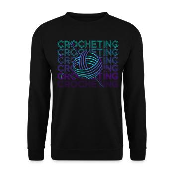 Crochet Crochet Crochet Crochet Retro Gift - Unisex Sweatshirt - black - Front - Alina (178cm) & Michal (187cm)